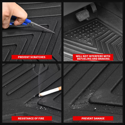 Floor Mat Liners for 2012-2018 Ram 1500 & 2019-2023 Classic Quad Cab All-Weather Anti-Slip