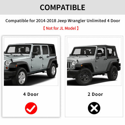 Floor Mats for 2014-2018 Jeep Wrangler Unlimited 3D TPE Rubber All-Weather Liner