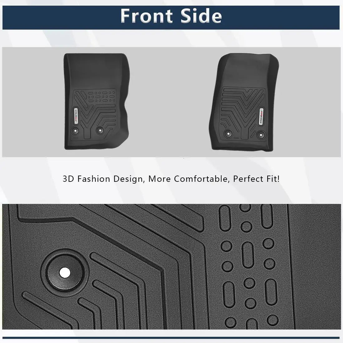 Floor Mats for 2014-2018 Jeep Wrangler Unlimited 3D TPE Rubber All-Weather Liner