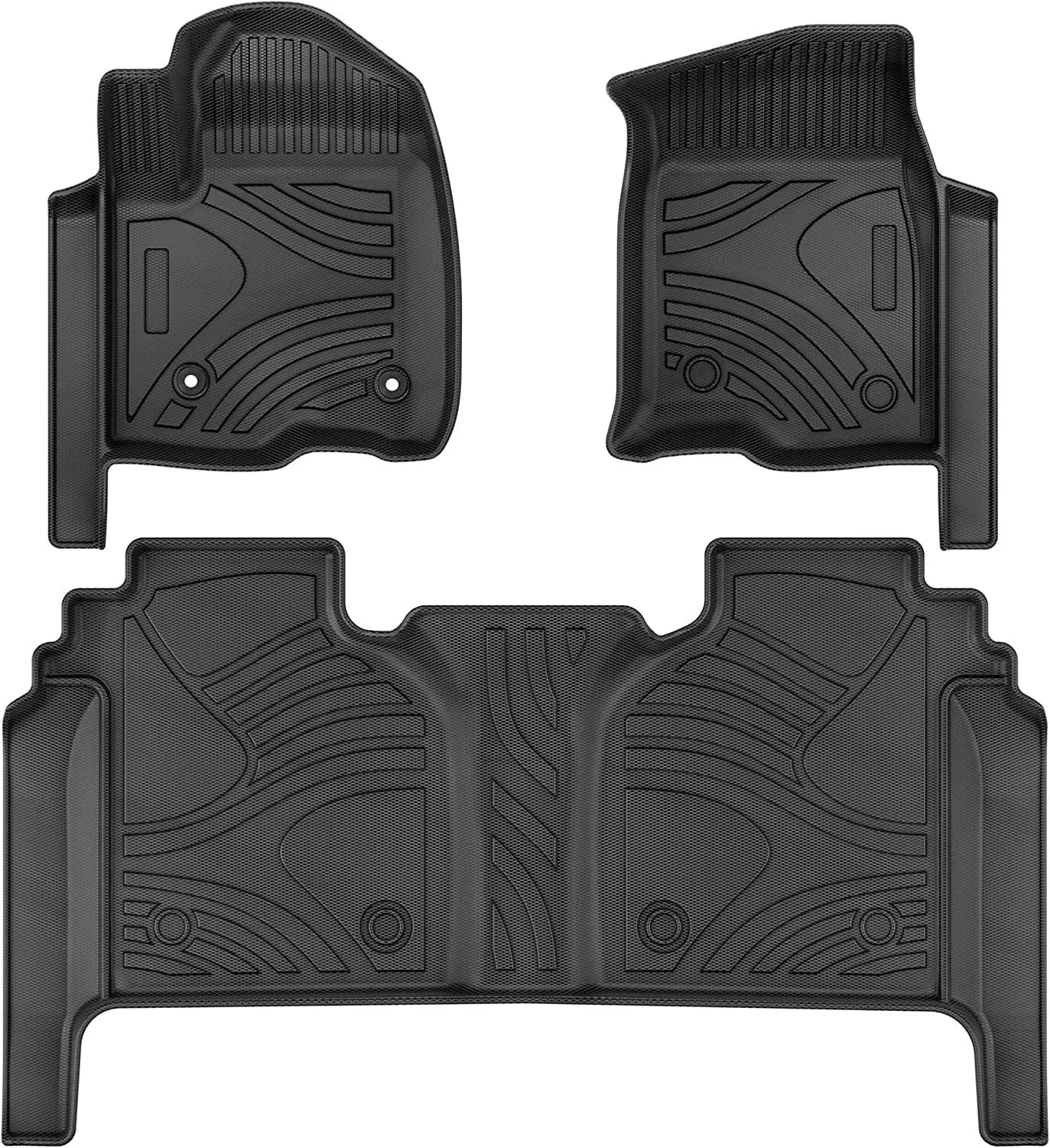 For 2019-2024 Chevy Silverado Crew Cab Floor Mats with Underseat Storage Box Liner