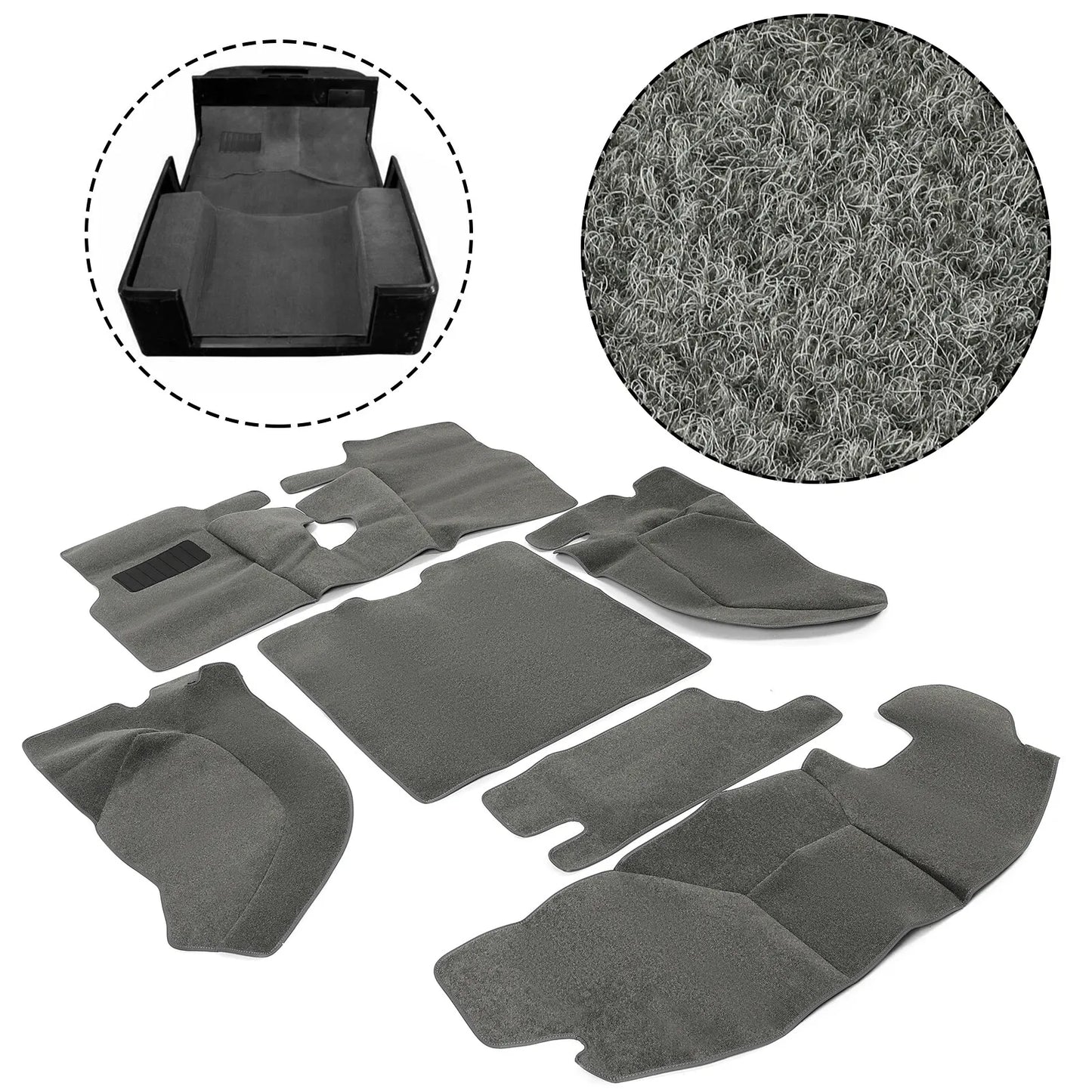 For TJ Jeep Wrangler 1997-2006 Full Set Carpet Kit Floor Mat GRAY 6 Piece