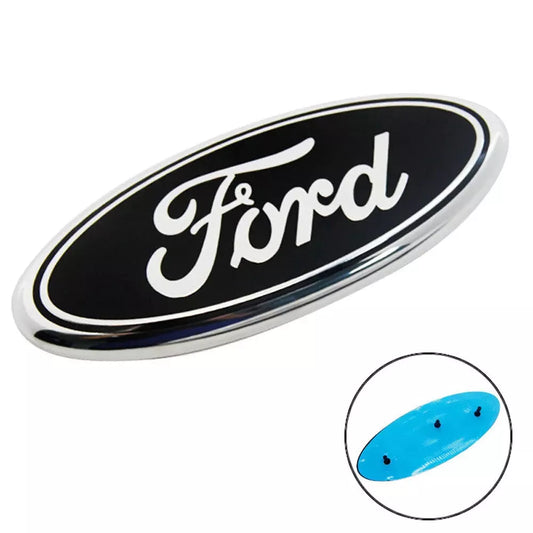 Ford Black & Silver Emblem Oval 9 Inch Logo Front Grille/Tailgate Badge 2004-2016