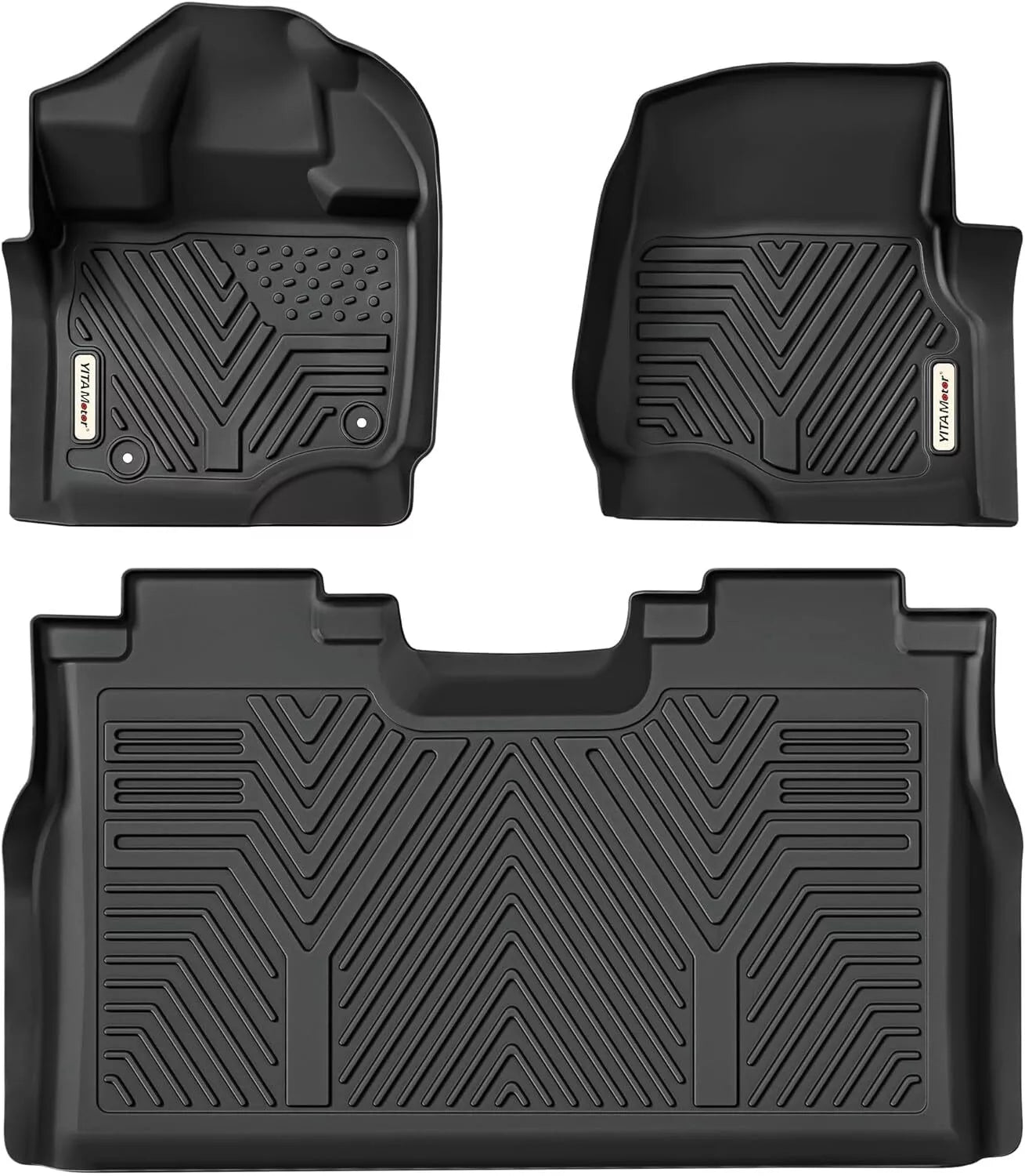 Front & Rear Floor Mats Liners for 2015-2024 Ford F150 SuperCrew Cab Waterproof