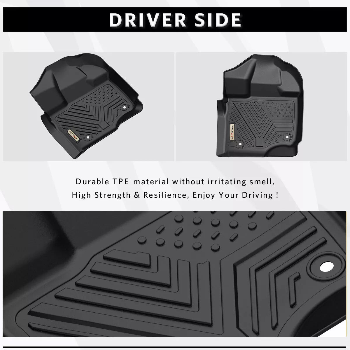 Front & Rear Floor Mats Liners for 2015-2024 Ford F150 SuperCrew Cab Waterproof