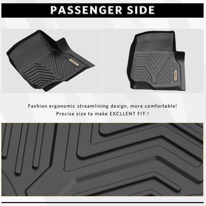 Front & Rear Floor Mats Liners for 2015-2024 Ford F150 SuperCrew Cab Waterproof