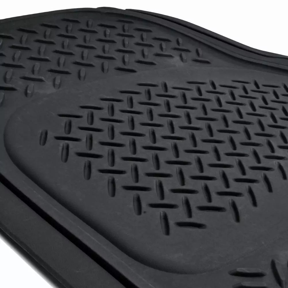 Full Set 3 Row Black Semi-Custom Floor Mats for Chrysler Town & Country, 4 Piece