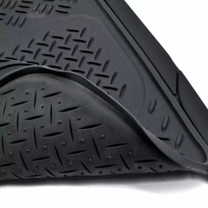 Full Set 3 Row Black Semi-Custom Floor Mats for Chrysler Town & Country, 4 Piece