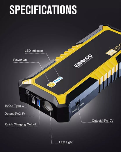 GOOLOO GP4000 Car Jump Starter 4000A Portable Car Battery Charger 12V Jump Box