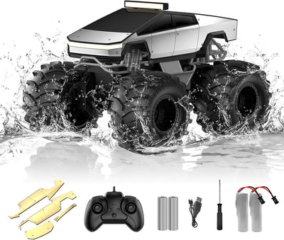 GearUpZone Amphibious RC Car – 1:18 Scale Waterproof 4WD All-Terrain Monster Truck, 2.4GHz Remote Control Vehicle – Great Christmas & Birthday Gift for Boys and Girls Ages 6+