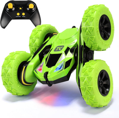 GearUpZone RC Stunt Car – Double-Sided Remote Control Vehicle with 360° Spins & Flips – Green