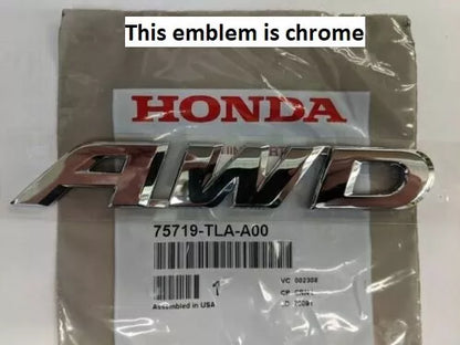 Genuine OEM Honda 2017-2021 CR-V Chrome AWD Emblem 75719-TLA-A00 CR-V