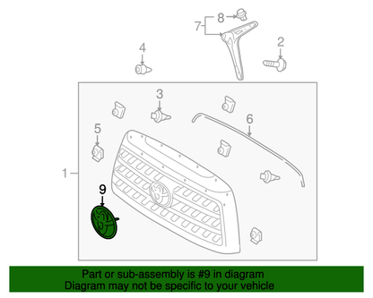 Genuine OEM Toyota Sequoia Tundra Chrome Front Grille Emblem, Part 75311-0C030