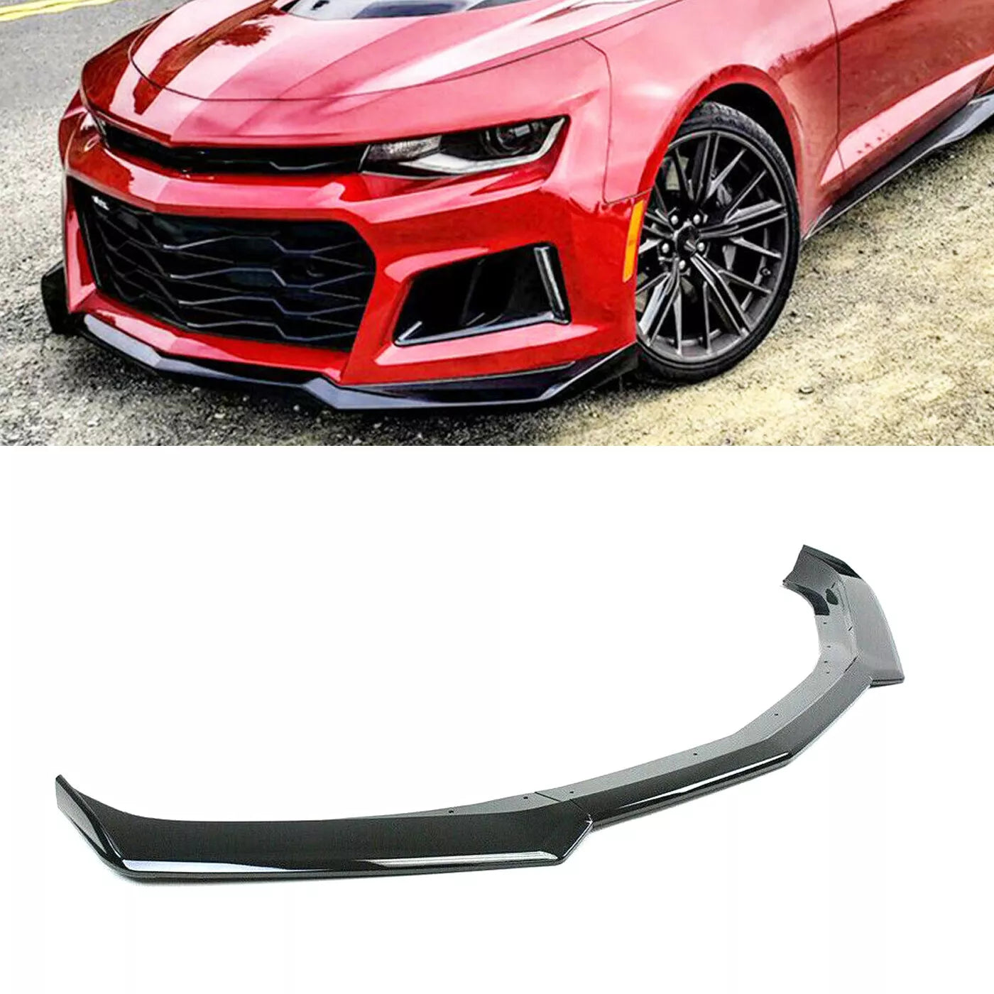 Gloss Black Front Bumper Lip Splitter Spoiler for 2016-2021 Camaro SS - 2019-2021 LS LT RS