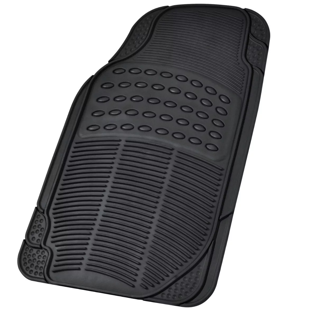 Heavy-Duty All-Weather 3-Row Black Rubber Floor Mats for Chrysler Town & Country