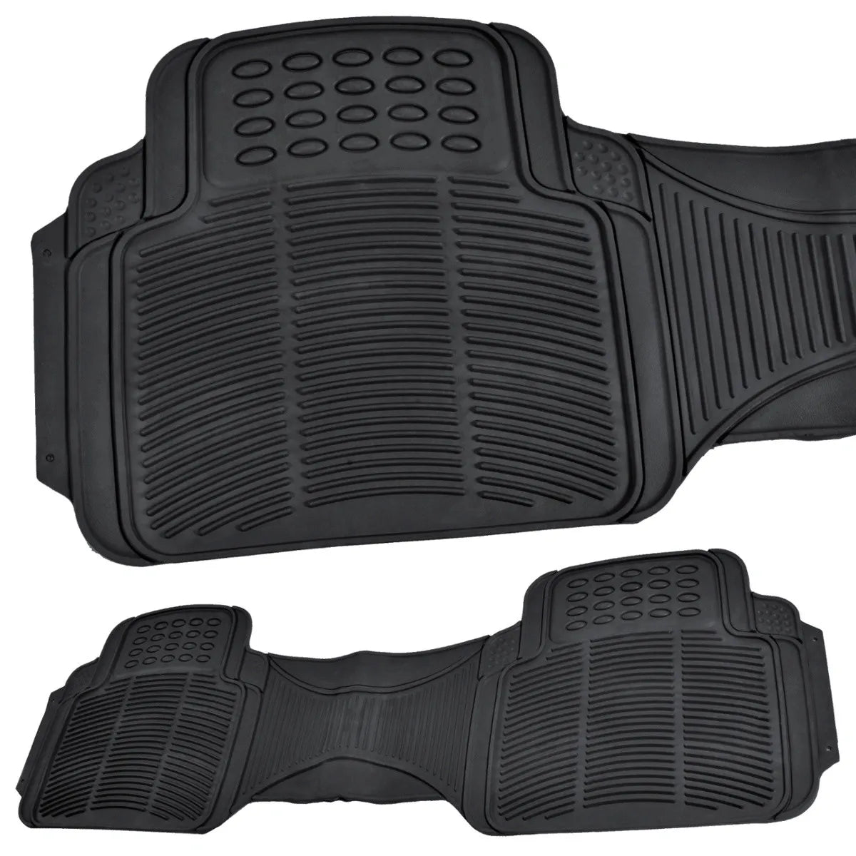 Heavy-Duty All-Weather 3-Row Black Rubber Floor Mats for Chrysler Town & Country