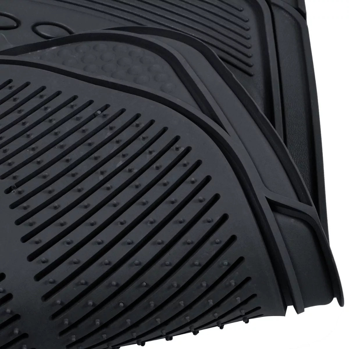 Heavy-Duty All-Weather 3-Row Black Rubber Floor Mats for Chrysler Town & Country