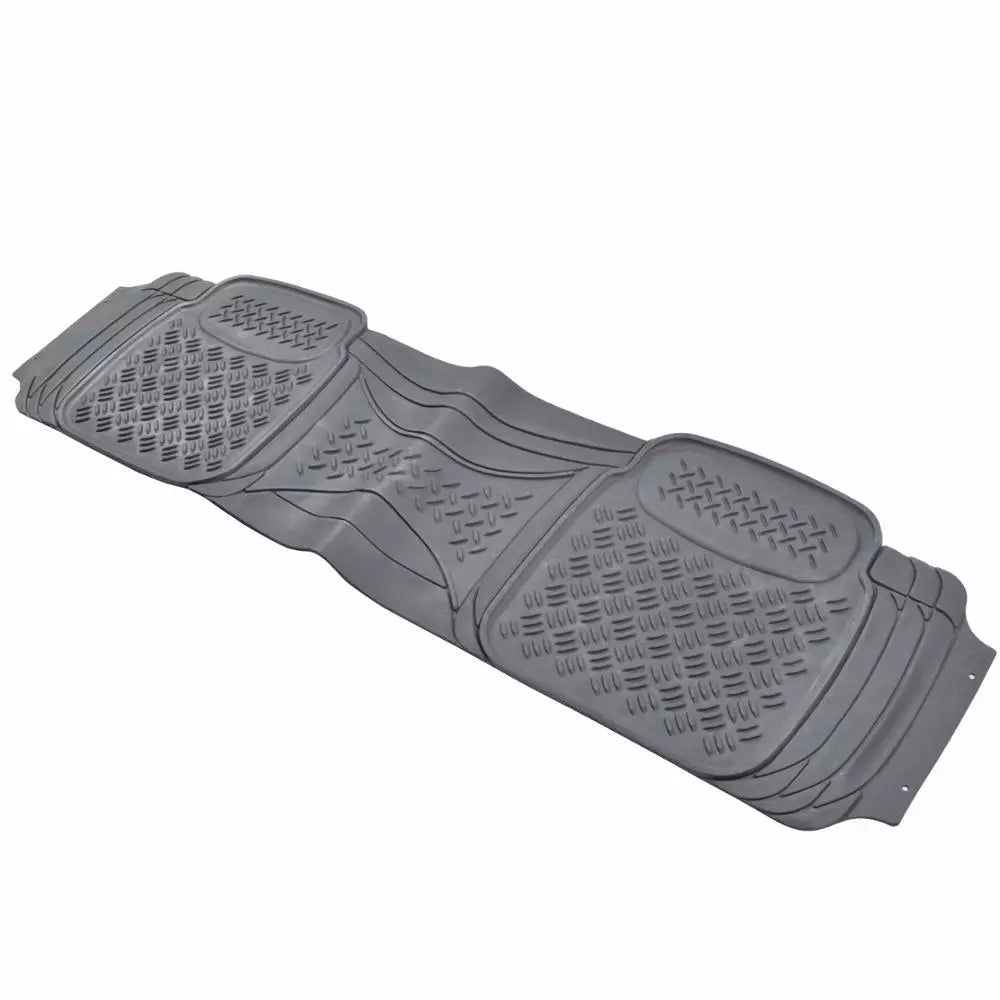 Heavy Duty Gear Rubber Floor Mats 2 Liners + Cargo Trunk Mat - Gray