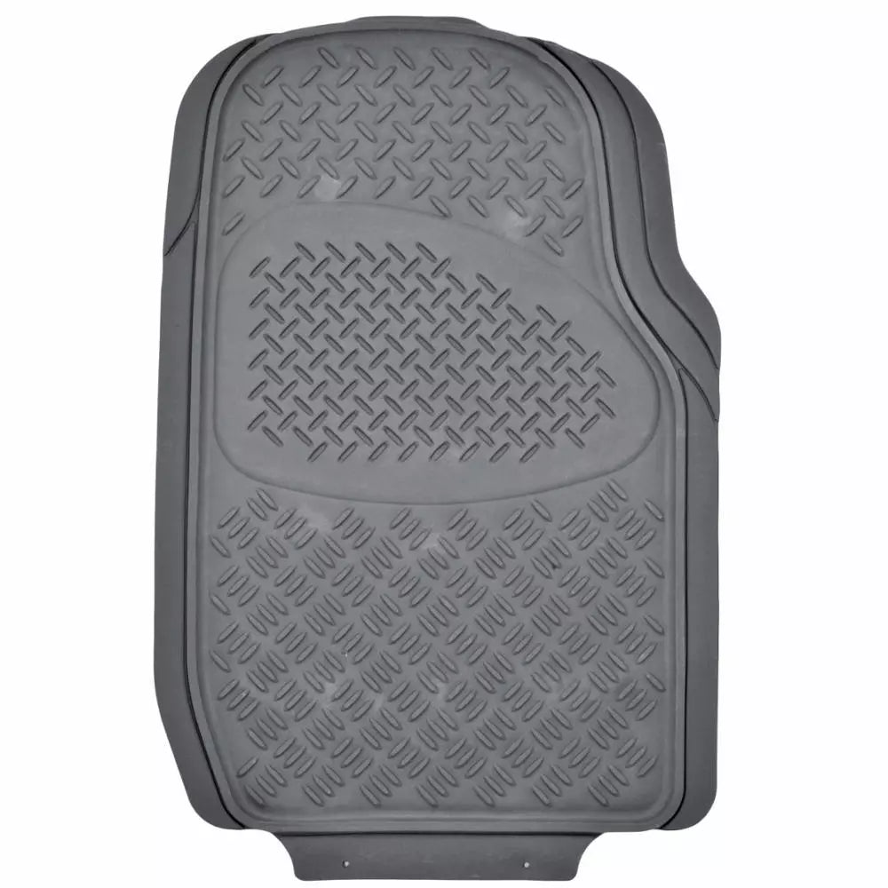 Heavy Duty Gear Rubber Floor Mats 2 Liners + Cargo Trunk Mat - Gray