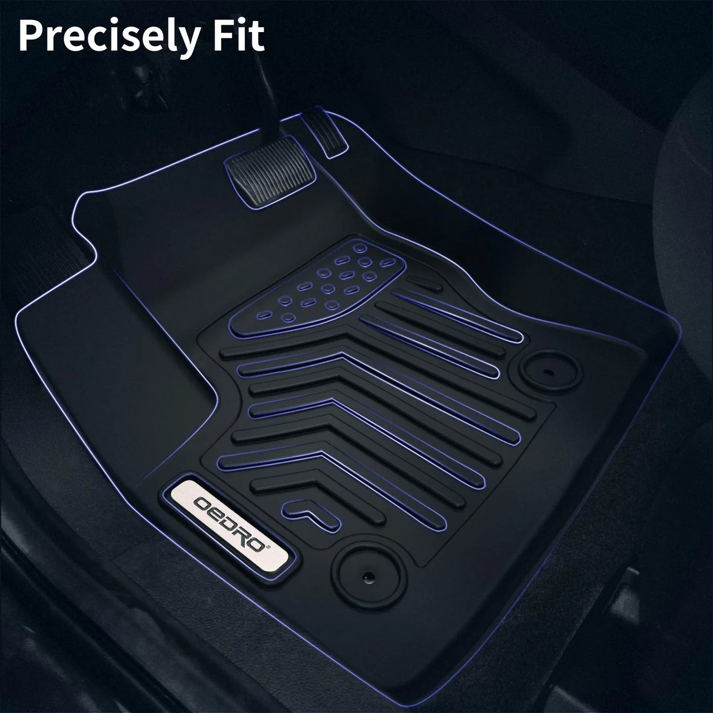 OEDRO 3D Molded TPE Floor Mat Liners for 2016-2022 Honda HR-V Black