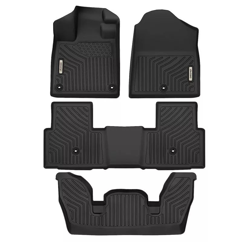 OEDRO All-Weather 3-Row Floor Mats Liners Set for 2023-2024 Honda Pilot TPE 4-Piece Set