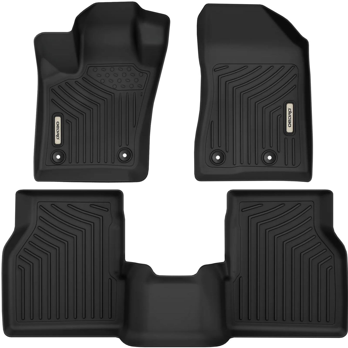 OEDRO Floor Mats Custom for 2017-2024 Jeep Compass All-Weather TPE 1st+2nd Row