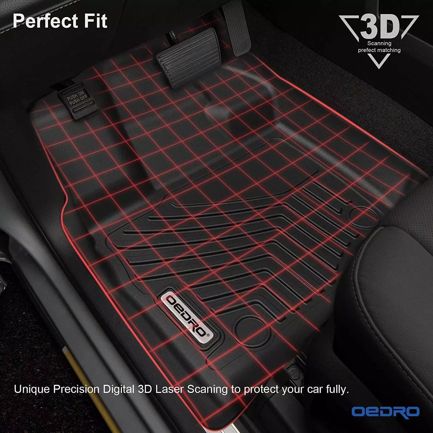 OEDRO Floor Mats Liners for 2015-2024 Ford F-150/F-150 Lightning Super Crew Cab