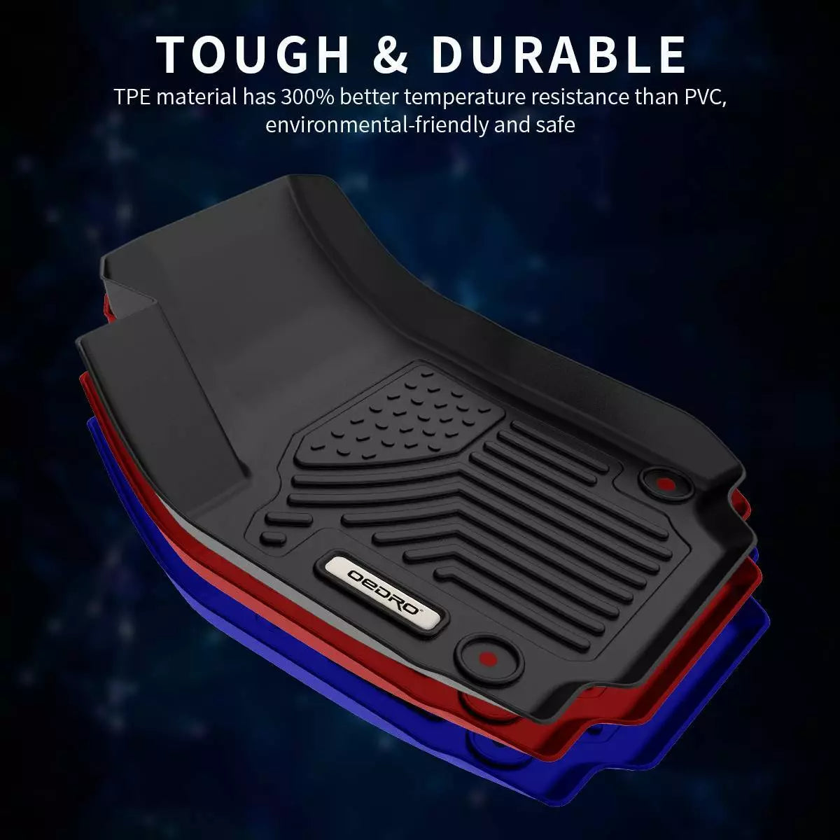 OEDRO Floor Mats Liners for 2018-2024 GMC Terrain Terrain Denali TPE 3D Molded