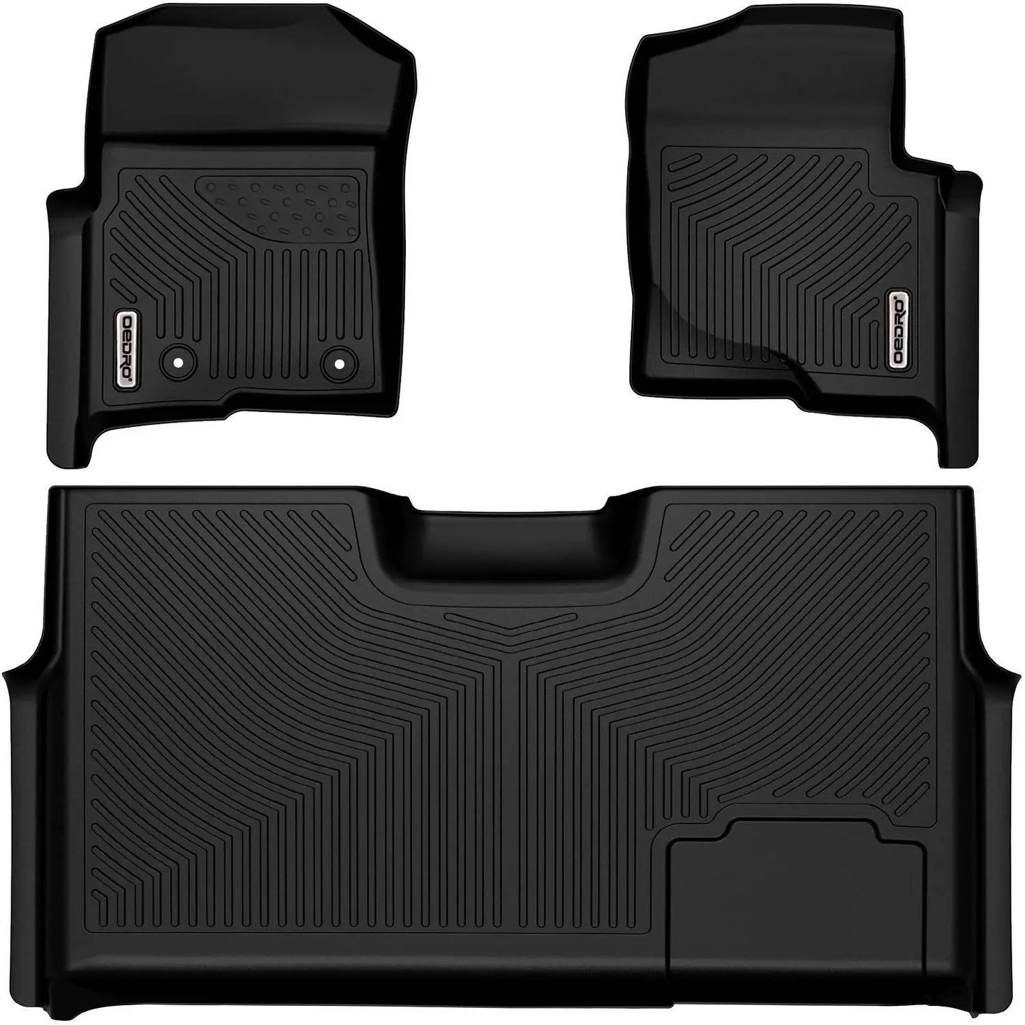 OEDRO Floor Mats for 2010-2014 Ford F-150 F150 Super Crew Cab Black TPE Liners