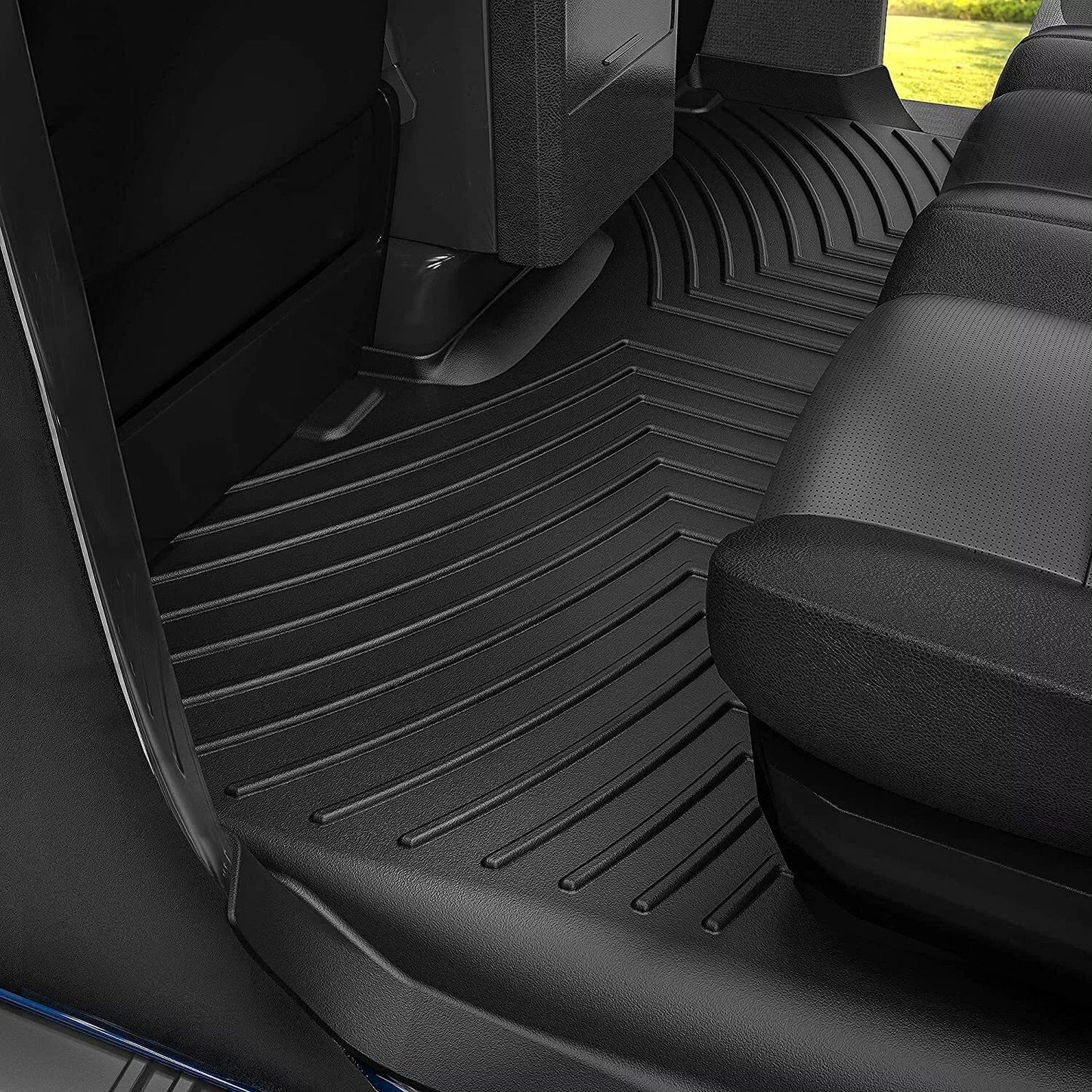 OEDRO Floor Mats for 2010-2014 Ford F-150 F150 Super Crew Cab Black TPE Liners