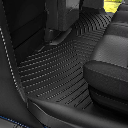 OEDRO Floor Mats for 2010-2014 Ford F-150 F150 Super Crew Cab Black TPE Liners