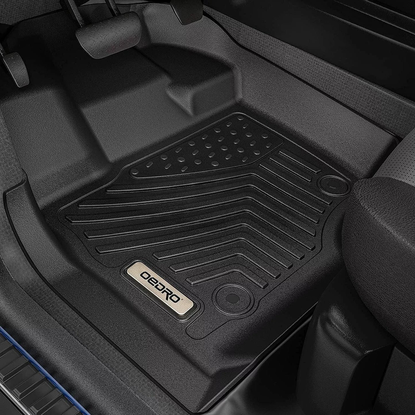 OEDRO Floor Mats for 2010-2014 Ford F-150 F150 Super Crew Cab Black TPE Liners