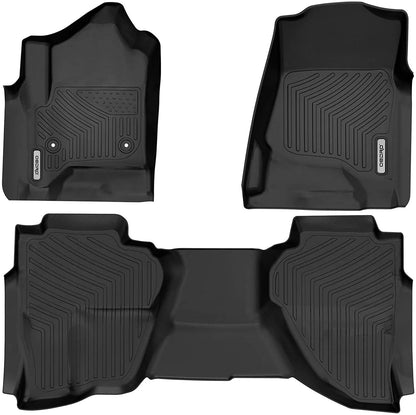 OEDRO TPE Floor Mat Liners for 2014-2018 Chevy Silverado/Sierra 1500 Double Cab