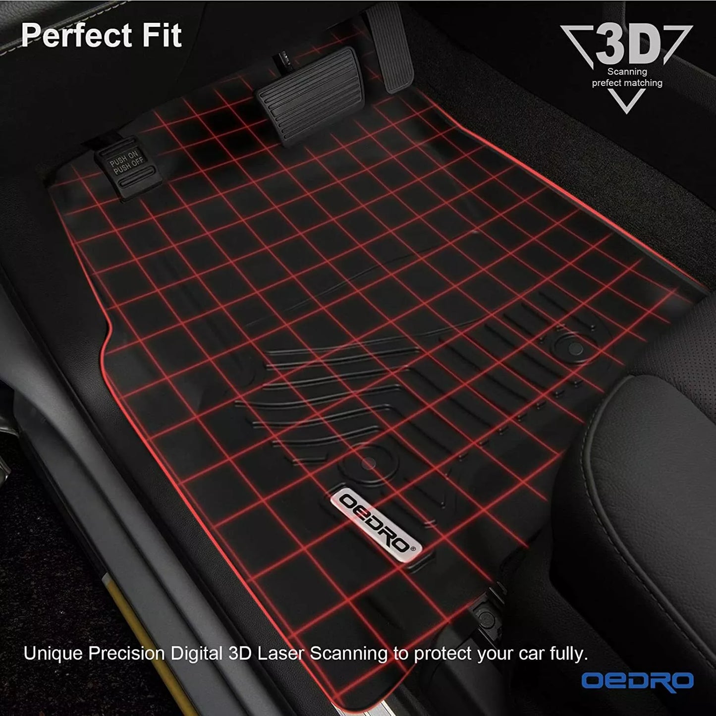 OEDRO TPE Floor Mat Liners for 2014-2018 Chevy Silverado/Sierra 1500 Double Cab