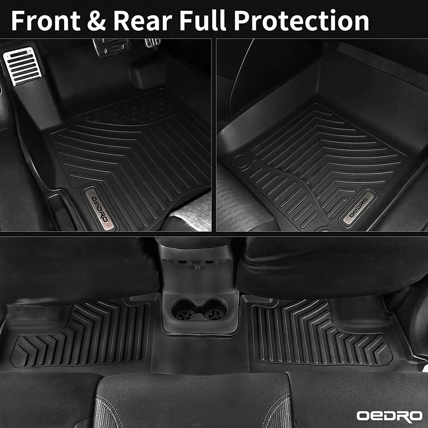 OEDRO TPE Floor Mat Liners for 2014-2018 Chevy Silverado/Sierra 1500 Double Cab