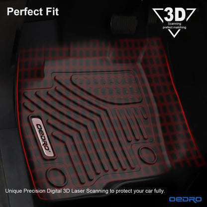 OEDRO Unique Black TPE Floor Mats Liners for 2015-2024 Ford Edge All-Weather