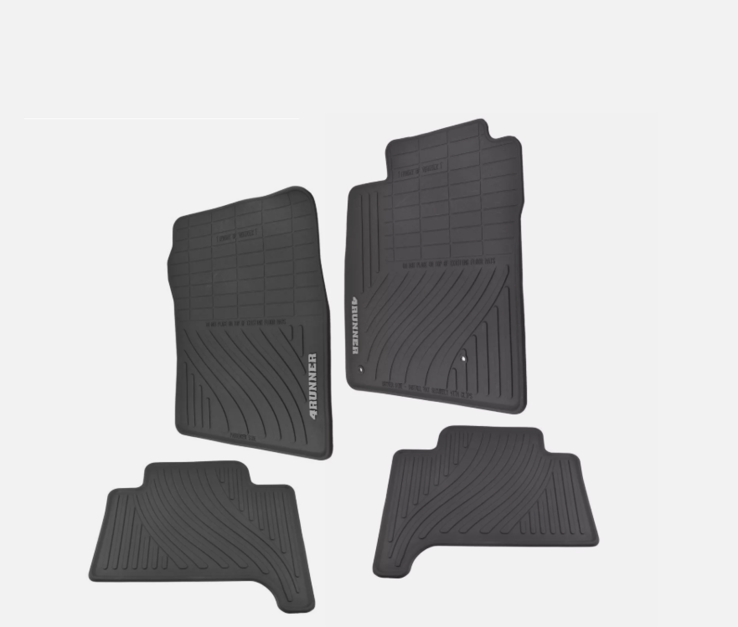 OEM Rubber All-Weather Floor Mats with 4Runner Logo, Set of 4, for Toyota 4Runner - New