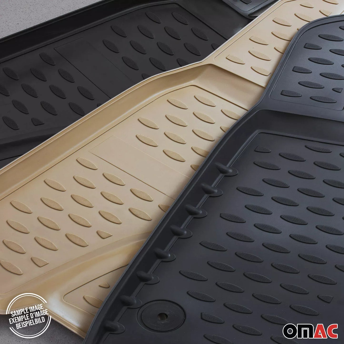 OMAC All-Weather Floor Mats Liner for 2007-2013 Toyota Tundra Double Cab/CrewMax