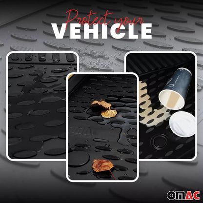 OMAC All-Weather Floor Mats Liner for 2007-2013 Toyota Tundra Double Cab/CrewMax