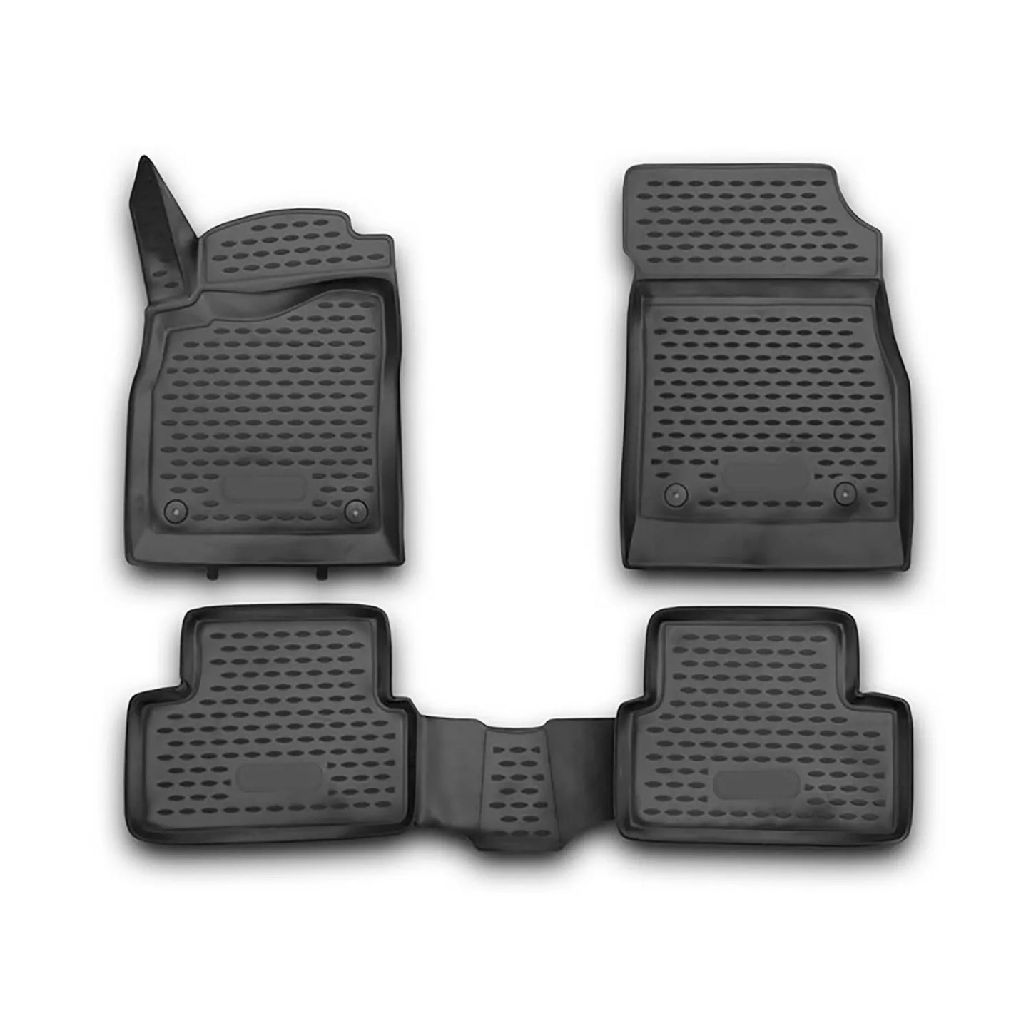 OMAC All-Weather TPE Floor Mat Liners for 2011-2015 Chevrolet Cruze Sedan Black