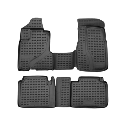 OMAC Floor Mat Liners for Honda CR-V 2002-2006 Black TPE All-Weather 4-Piece Set