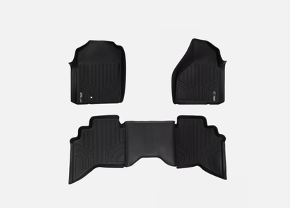 SMARTLINER Black Floor Mat Liner Set for 2002-2008 Ram 1500/2003-2009 Ram 2500/3500 Quad Cab