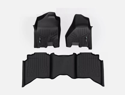 SMARTLINER Black Floor Mat Liner Set for 2012-2018 Ram 1500/2500/3500 Crew Cab