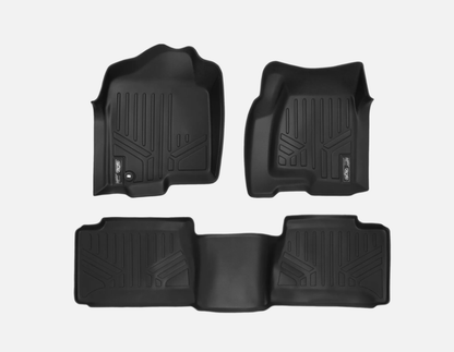 SMARTLINER Custom-Fit Black Floor Mats for 2001-2007 Silverado/Sierra Extended Cab