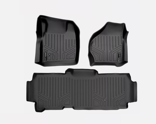 SMARTLINER Custom Fit 2-Row Floor Mats Liner for 1999-2007 Ford F-250/F-350 SD/SC