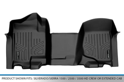 SMARTLINER Custom Fit Floor Mats 1st Row Liner for 2007-2013 Silverado GMC Sierra