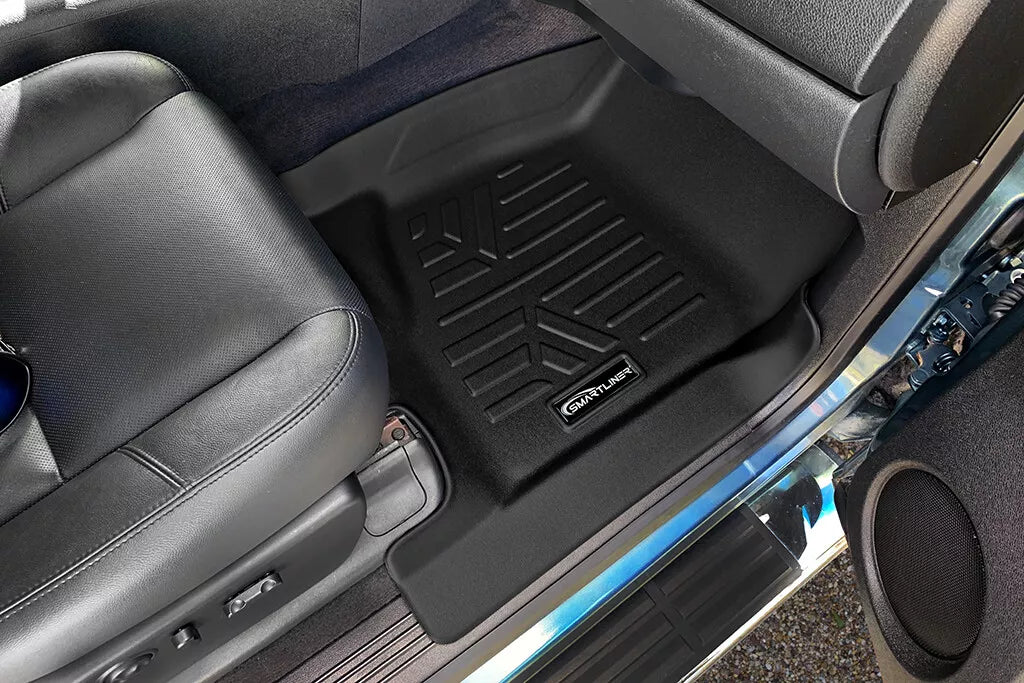 SMARTLINER Custom Fit Floor Mats 2-Row Set for 2007-2014 Chevrolet Tahoe, GMC Yukon, Suburban, and Yukon XL