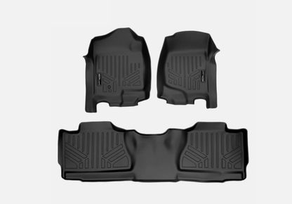 SMARTLINER Custom Fit Floor Mats 2 Row Liner Set for 2007-2013 Chevrolet Avalanche