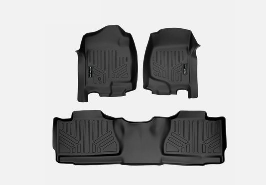 SMARTLINER Custom Fit Floor Mats 2 Row Liner Set for 2007-2013 Chevrolet Avalanche