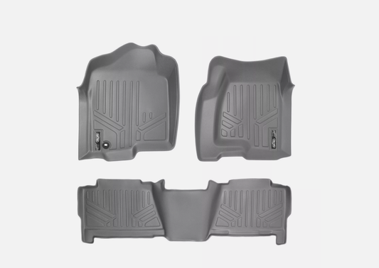 SMARTLINER Custom Fit Floor Mats Grey for 2000-2007 Silverado/Sierra - SUV Crew Cab