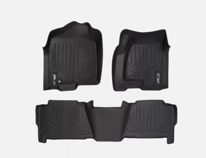 SMARTLINER Custom Floor Mats Black for 2000-2007 Silverado/Sierra Crew Cab / SUV